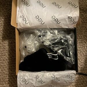 UGG Black Fluffy Slippers
